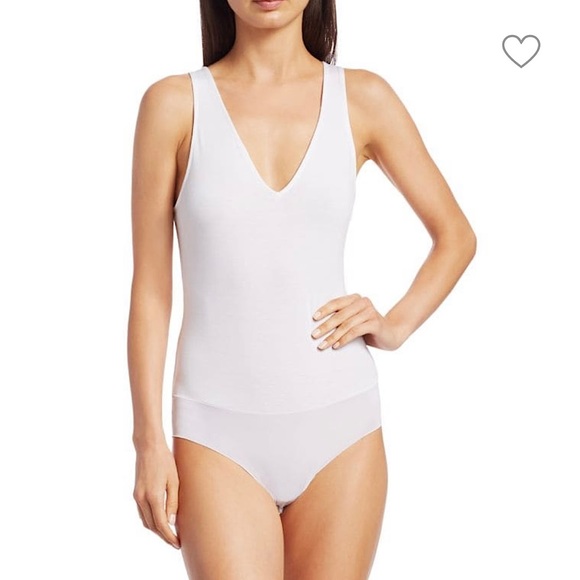 NWT L’AGENCE Winnie Deep V-Neck White Bodysuit - Picture 4 of 14